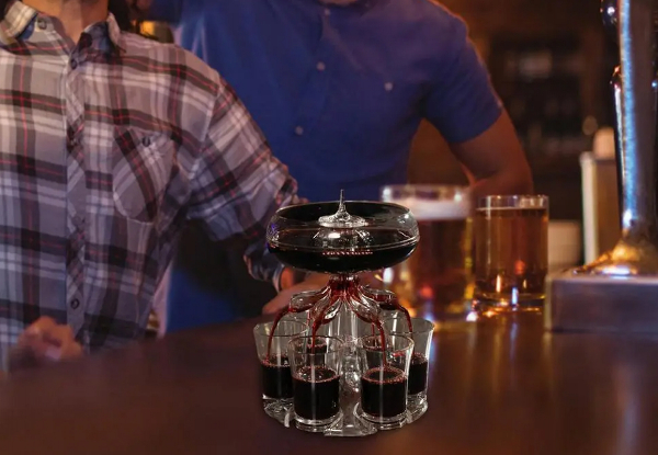 Drink Shot Dispenser with Six Glasses Set
