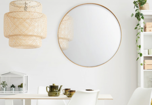 Vanity Metal Frame Round Wall Mirror - Three Sizes Available
