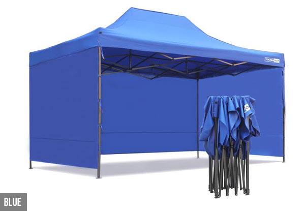 Large 3 x 4.5m ToughOut Gazebo with Three Side Walls - Three Colours Available