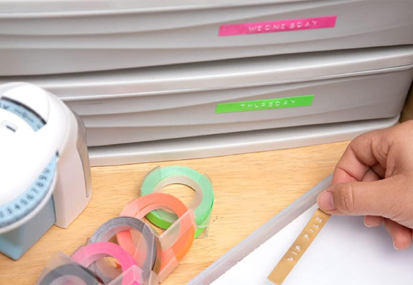 Embossing Label Maker with Six Rolls Tapes - Option for Two