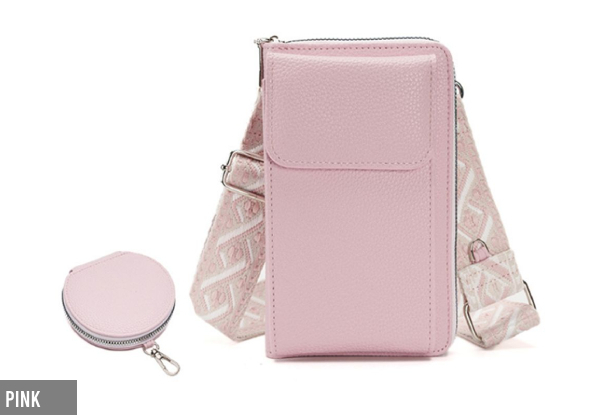 Leather Phone Crossbody Bag with Coin Pouch - Six Colours & Two-Pack Available