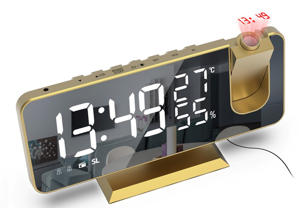 LED Digital Projection Alarm Clock - Three Colours Available
