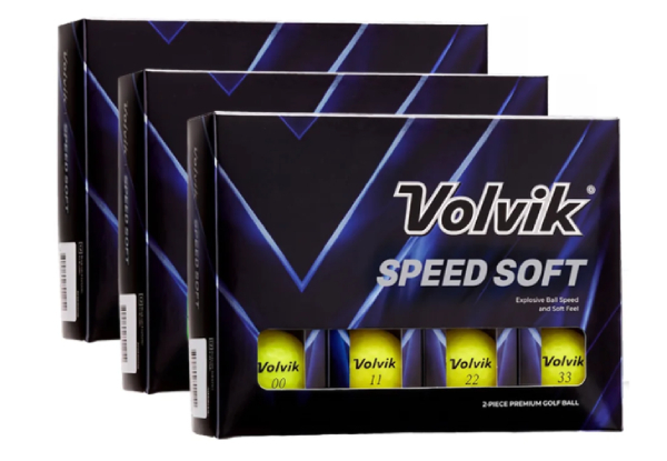 Three-Dozen Volvik Speed Soft Golf Ball - Available in Six Colours
