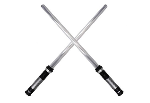 Two-Pack Double-Blade Light Saber Toy with Motion Sensitive Sounds