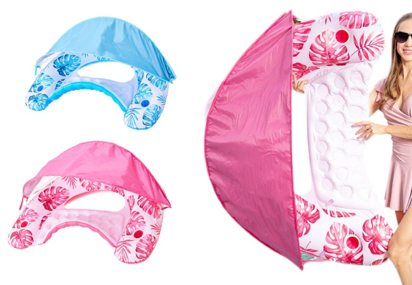 Pool Float with Canopy - Two Colours Available & Option for Two-Pack