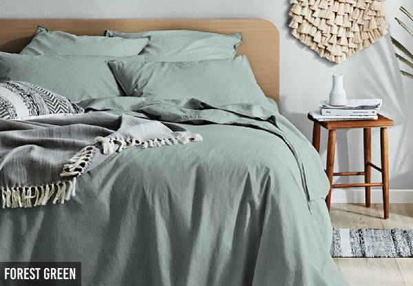 Canningvale Vintage Softwash Duvet Cover Set Range - Two Sizes & 10 Colours Available with Free Delivery