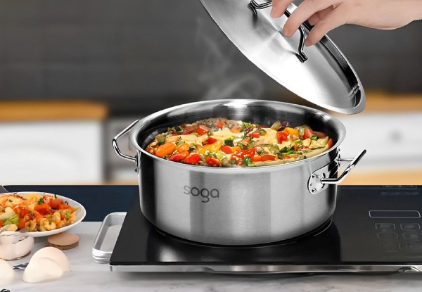 SOGA 23L Stainless Steel Stock Pot