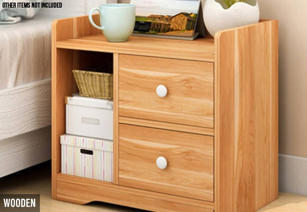 Bedside Table with Drawers - Two Colours Available
