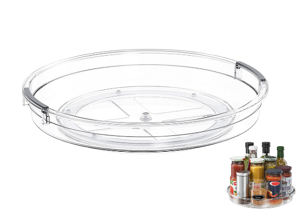 Turntable Lazy Susan Rotating Spice Tray Organiser - Available in Three Sizes & Option for Two & Three-Pack