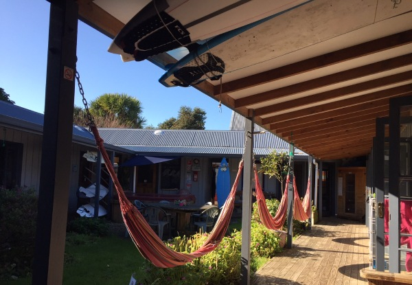 Two-Night Raglan Escape for One Person in a Three Share Courtyard Room - Options to incl. All Day Surfboard Rental, All Day Kayak Rental or a Group Surf Lesson