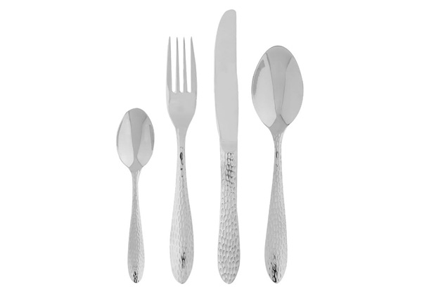 24-Piece Liberty Hammer-Finish Cutlery Set