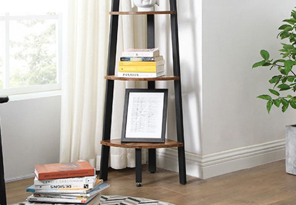 Vasagle Five-Tier Corner Shelf Flower Stand Bookshelf with Metal Frame