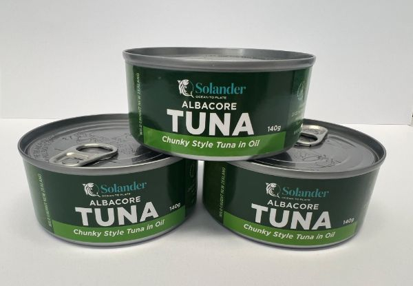 24-Pack Solander New Zealand Line Caught Chunky Canned Tuna - Two Options Available