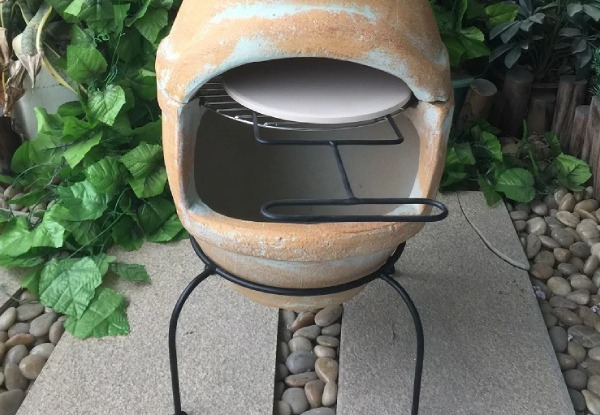 Clay Pizza Oven with Stand & Grill