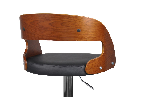 Elegant Wooden Bar Stool with PU Leather Padded Seat