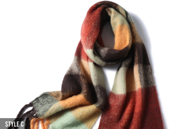 Coloured Checked Plaid Scarf - Five Styles Available