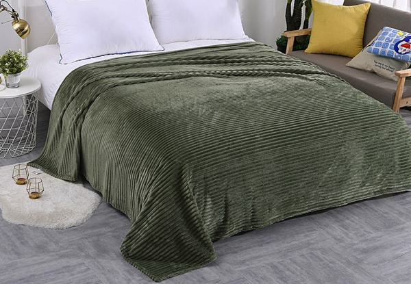 Warm Ribbed Throw Blanket - Available in Five Colours & Two Sizes