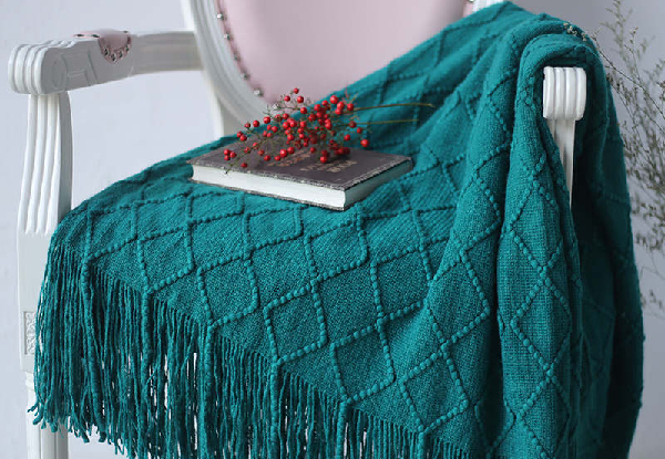 Warm Cozy Knitted Throw Blanket Green 127cm X 210cm