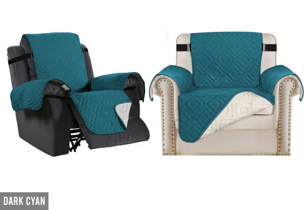 Water-Resistant Reversible Recliner Chair Cover - Available in Seven Colours & Two Sizes