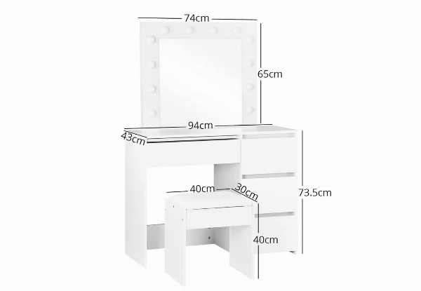LED Dressing Table - Available in Two Options