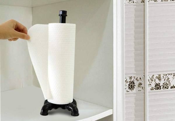 Industrial Pipe Freestanding Kitchen & Toilet Paper Holder