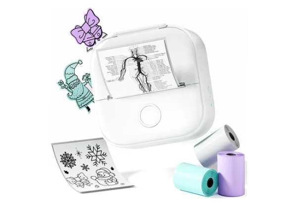 Phomemo T02 Sticker Mini Printer with Three-Rolls Paper - Three Colours Available