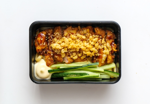 Authentic Japanese Lunch Donburi & Soft Drink - Option for Dinner Family Pack incl. Two Bento Boxes with Sides & Miso Soup