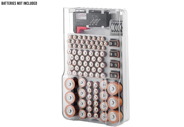 Battery Organiser Storage Case with Battery Tester