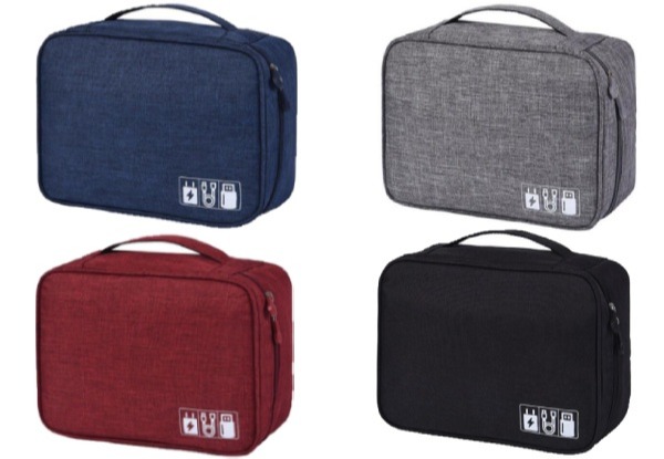 Charging Cable Travel Organiser Bag - Four Colours Available