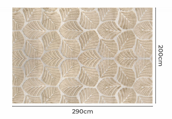 Marlow Embossed Leaf Floor Rug - Two Sizes Available