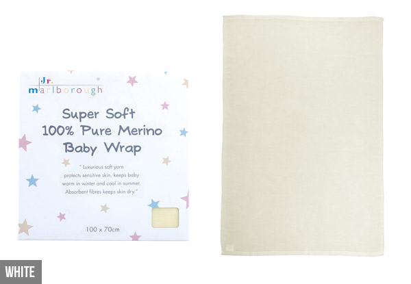 $23 for a Pure Merino Baby Wrap – Three Colours Available (value $44)