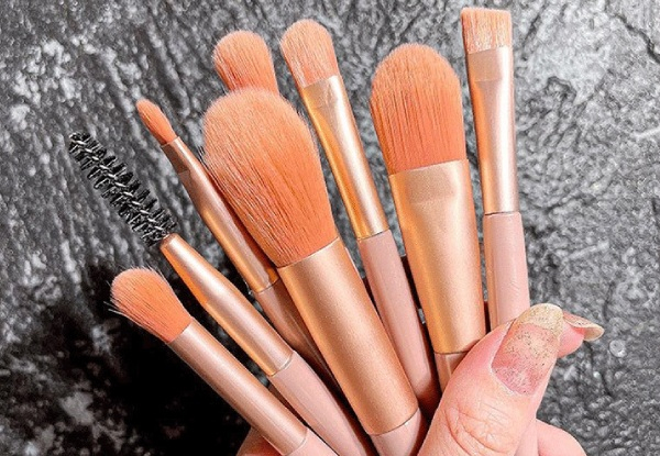 Eight-Piece Makeup Brush Set - Four Colours Available