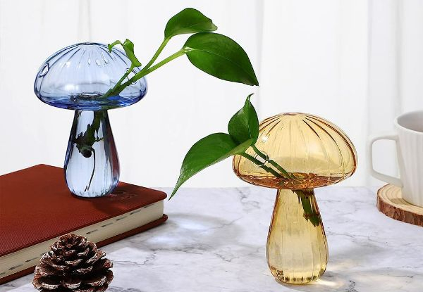 Mushroom Shaped Hydroponic Plant Vase Decor - Three Colours Available