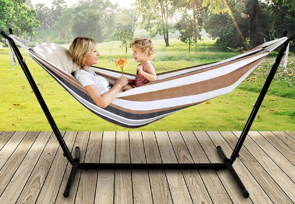 Portable Two-Person Hammock with 9ft Steel Stand