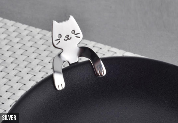 Set of Five or Ten Cat Spoons - Four Colours Available with Free Delivery