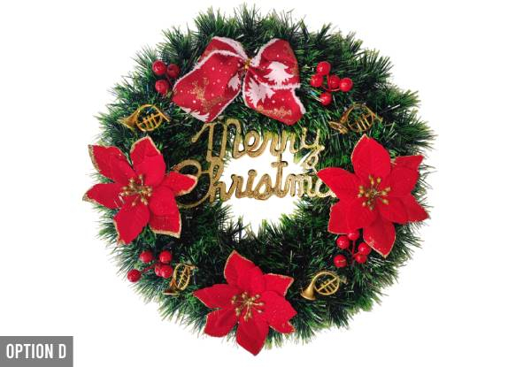 Christmas Wreath Decoration - Four Options Available