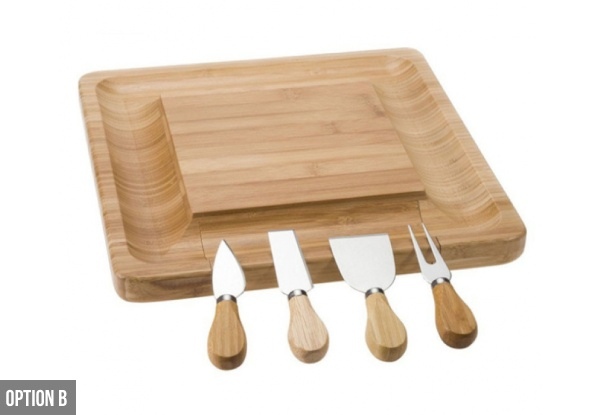 Yael Bamboo Cheese Board & Cheese Knife Range - Two Options Available