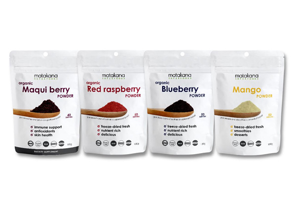 Ultimate Smoothie Ingredients Pack - Mango, Blueberry, Red Raspberry & Maqui Berry Powders