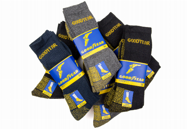 Three-Pack of Goodyear Work Socks - Option for Six- or Nine-Pack