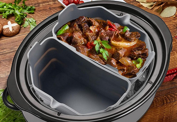 Two-in-One Reusable Silicone Slow Cooker Divider Liner - Available in Three Colours & Option for Two