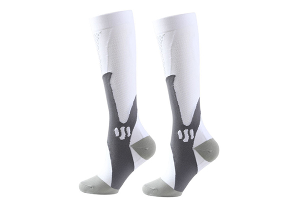 Four-Pair Sports Compression Socks - Two Sizes Available