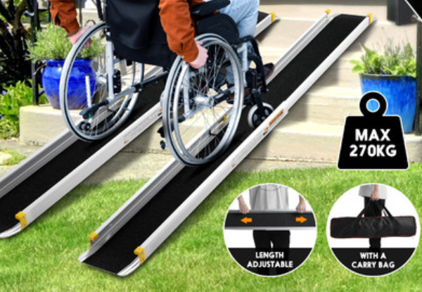 Foldable &  Adjustable Portable Wheelchair Ramp - Two Sizes Available