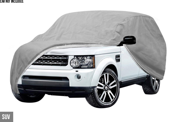 Outdoor UV Protection Full Car Cover with Side Zip - Five Sizes Available