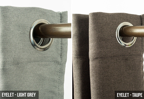 Blackout Linen Look Eyelet or Pinch Pleat Ready Made Curtains - Two Sizes & Range of Colours Available