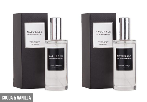 Two-Pack of The Aromatherapy Company Naturals Room Spray 100ml - Four Scents Available