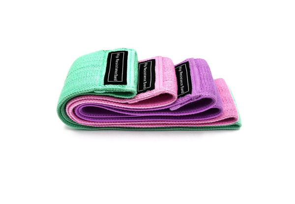 Three-Piece Set of Fabric Fitness Resistance Bands