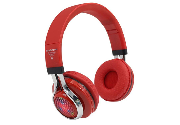 Folding Led Light Wireless Bluetooth Headphones with Mic - Four Colours Available with Free Metro Delivery
