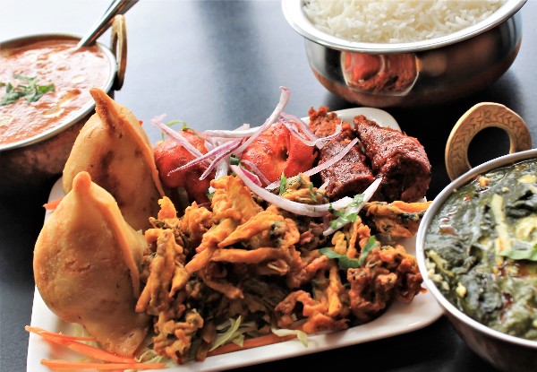 Sharing Platter for Two People & a Choice of Two Curries