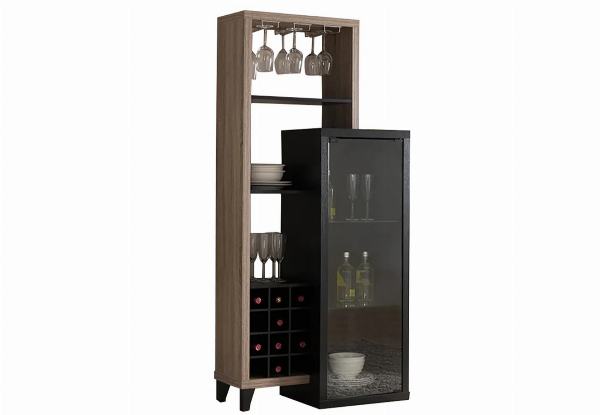 Two-Attached Finish Wine Cabinet