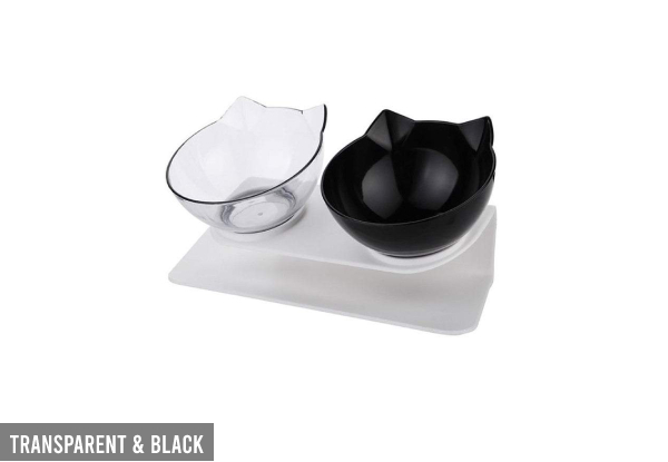 Tilted Elevated Cat Bowls for Food & Water - Two Colours Available